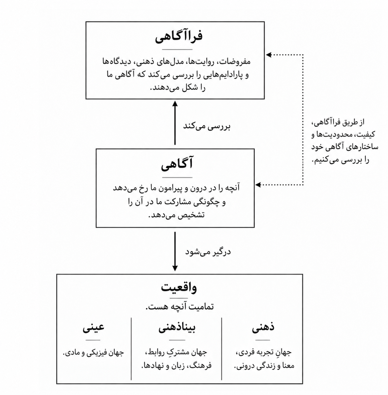 آگاهی و فراآگاهی: دو ظرفیت متمایز برای مشاهده و مشارکت انسان